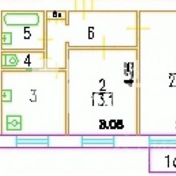 Продается 2-х комнатная квартира, 57,3 м²