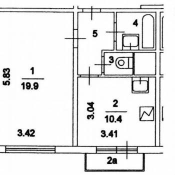 Продается 1-комнатная квартира, 38,2 м²