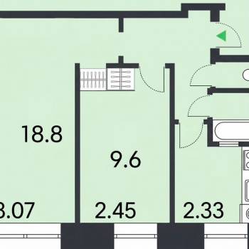 Продается 2-х комнатная квартира, 43 м²