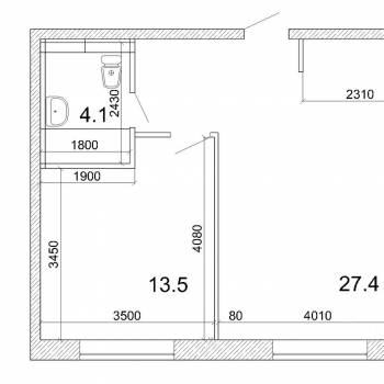 Сдается 2-х комнатная квартира, 45 м²