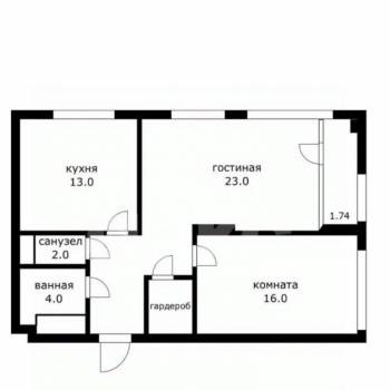 Сдается 2-х комнатная квартира, 70 м²