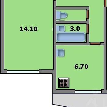 Продается 2-х комнатная квартира, 54,6 м²