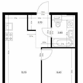 Сдается 2-х комнатная квартира, 32 м²