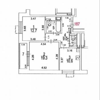 Продается 2-х комнатная квартира, 57,3 м²