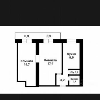 Сдается 2-х комнатная квартира, 50 м²