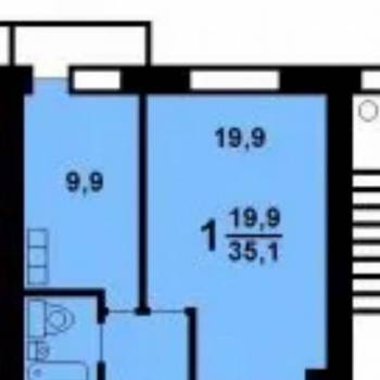 Сдается 1-комнатная квартира, 35 м²