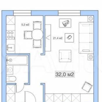 Продается 1-комнатная квартира, 30 м²