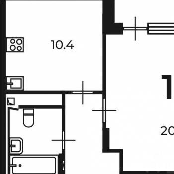 Продается 1-комнатная квартира, 42,7 м²