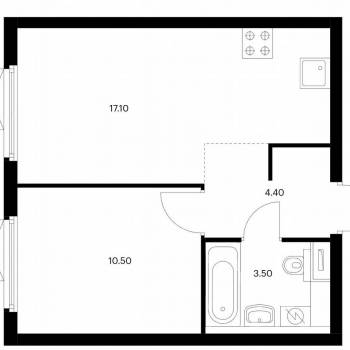Продается 1-комнатная квартира, 35,5 м²