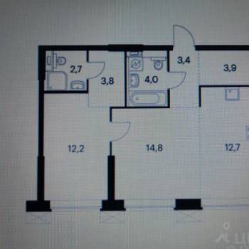 Продается 2-х комнатная квартира, 57 м²