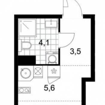 Продается 1-комнатная квартира, 20,9 м²