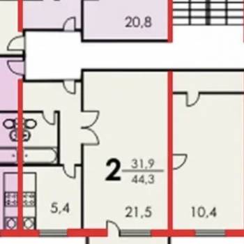 Продается 2-х комнатная квартира, 45 м²