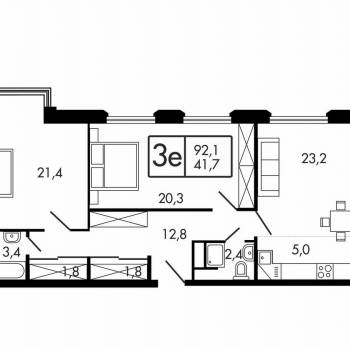 Продается 3-х комнатная квартира, 92,1 м²