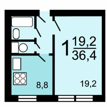 Продается 1-комнатная квартира, 36 м²