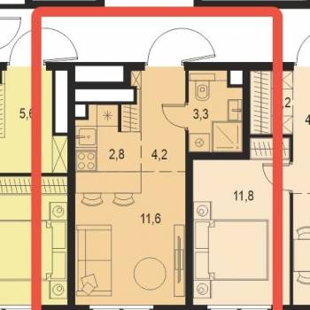 Продается 1-комнатная квартира, 21,9 м²