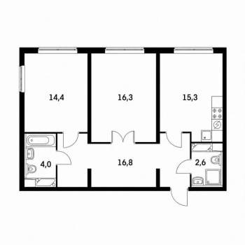 Сдается 2-х комнатная квартира, 70 м²