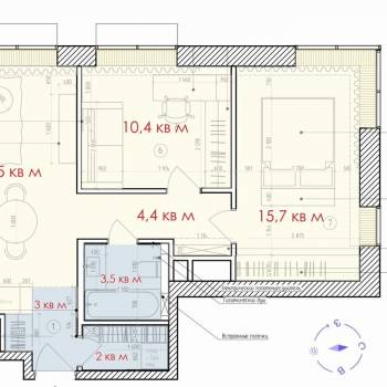 Продается 2-х комнатная квартира, 56,5 м²