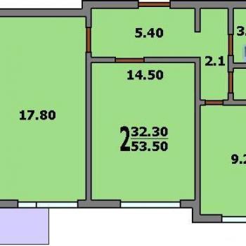 Продается 2-х комнатная квартира, 54 м²
