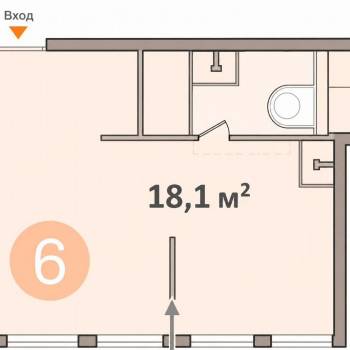 Продается 1-комнатная квартира, 18,1 м²