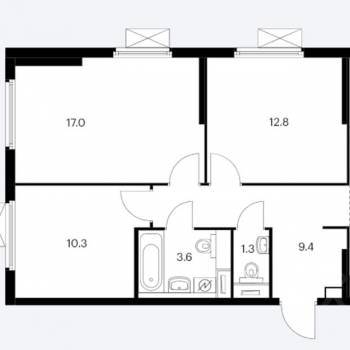 Сдается Многокомнатная квартира, 75,6 м²
