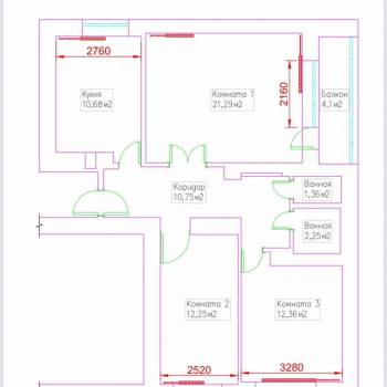 Сдается Многокомнатная квартира, 75 м²