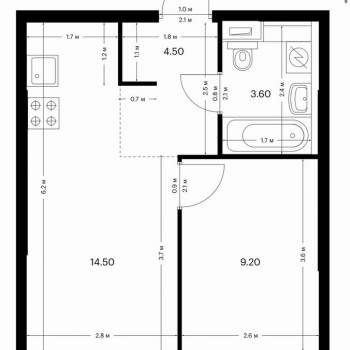 Сдается 1-комнатная квартира, 32 м²