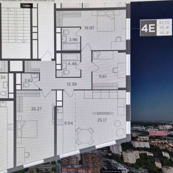 Продается 3-х комнатная квартира, 115,4 м²