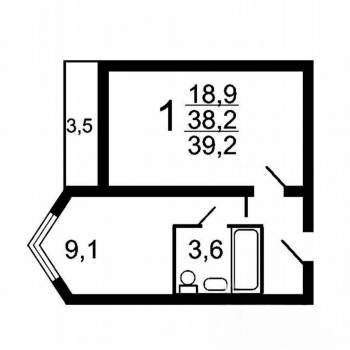 Продается 1-комнатная квартира, 40 м²