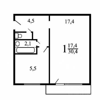 Сдается 1-комнатная квартира, 32 м²