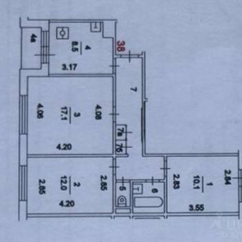 Продается 3-х комнатная квартира, 62,8 м²