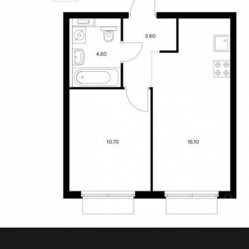 Сдается 2-х комнатная квартира, 35 м²