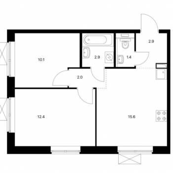 Сдается 2-х комнатная квартира, 50 м²