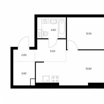 Продается 1-комнатная квартира, 40,1 м²