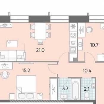 Продается 2-х комнатная квартира, 63 м²