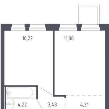 Продается 1-комнатная квартира, 33,3 м²