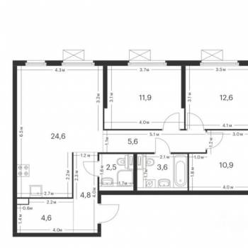Продается 3-х комнатная квартира, 79,9 м²