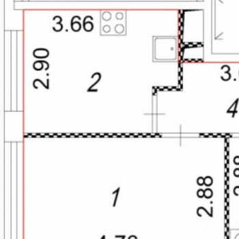 Продается 1-комнатная квартира, 34,2 м²