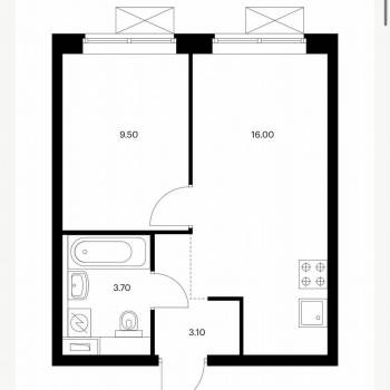 Продается 1-комнатная квартира, 33 м²