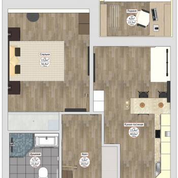 Сдается 1-комнатная квартира, 37 м²