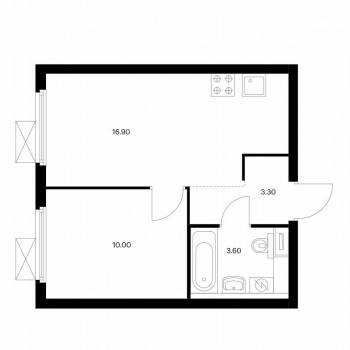 Сдается 2-х комнатная квартира, 33,8 м²