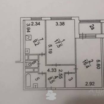 Продается 2-х комнатная квартира, 58,6 м²