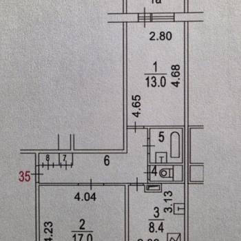 Продается 2-х комнатная квартира, 51,5 м²