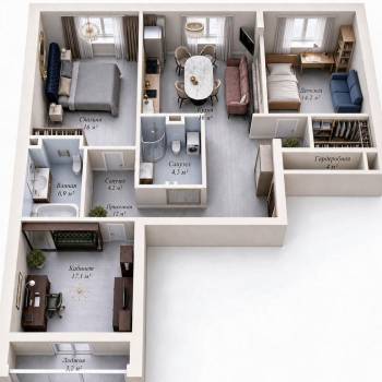 Сдается Многокомнатная квартира, 98,6 м²