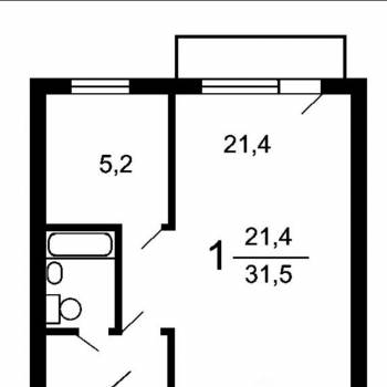 Сдается 1-комнатная квартира, 31,8 м²