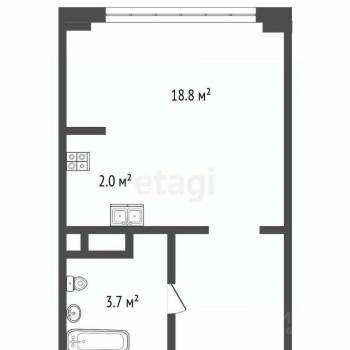 Продается 1-комнатная квартира, 24,6 м²