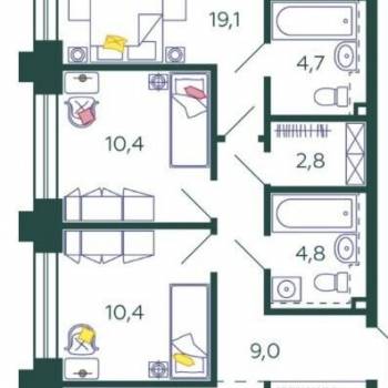 Продается 3-х комнатная квартира, 80 м²