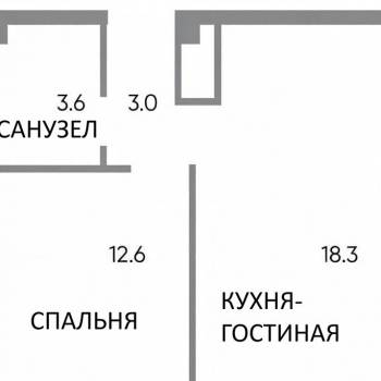 Сдается 2-х комнатная квартира, 37,5 м²