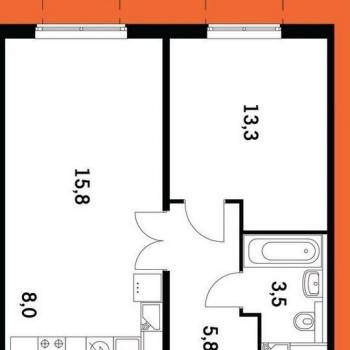 Продается 2-х комнатная квартира, 46 м²