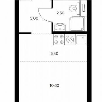 Сдается 1-комнатная квартира, 21,5 м²