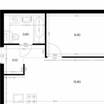 Сдается 1-комнатная квартира, 33 м²